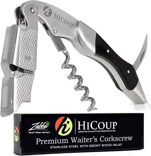 Hicoup Wine Opener Professional Corkscrews for Wine Bottles w/Foil Cutter and Cap Remover