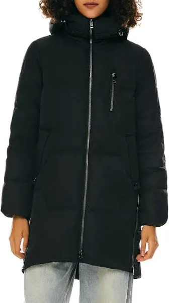 Orolay Women's Stylish Down Hooded Jacket with Two-Way Zipper Winter Down Coat Puffer Jacket A-Line Coat