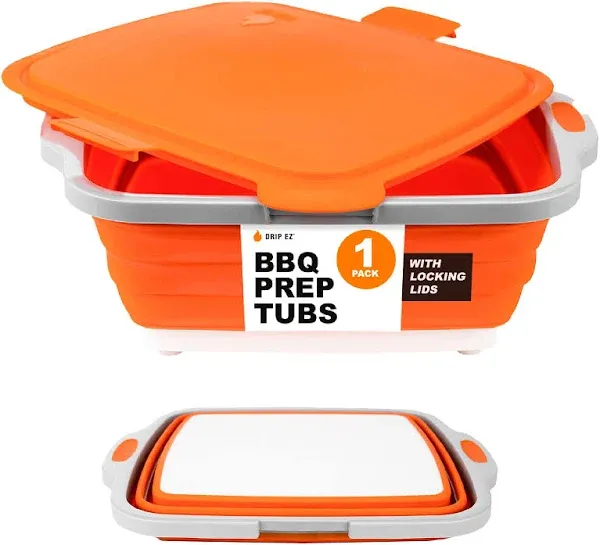 V2 BBQ Prep Tub w/ Locking Lid by Drip EZ - Pitmaster Black