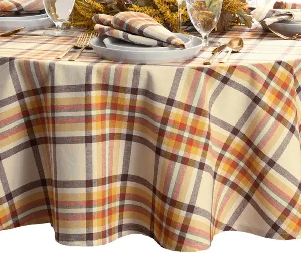 Elrene Home Fashions Harvest Woven Plaid Tablecloth