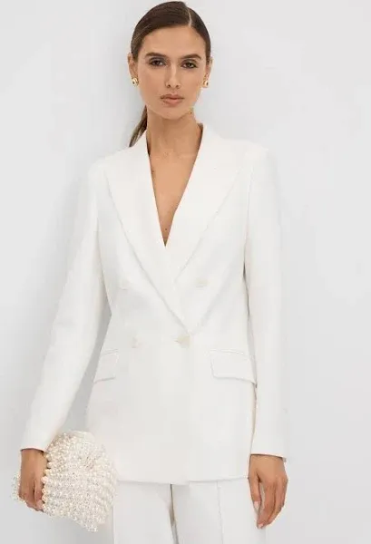 Women Classic White Wedding Two Piece Suit