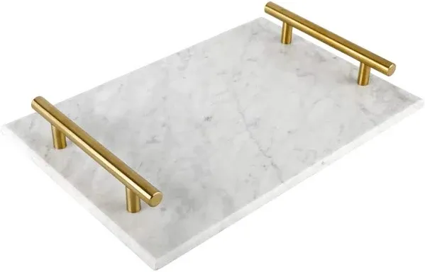 Marble Tray with Metal Handles Perfume Tray Serving Tray Vanity Tray