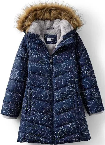 Girls Lands' End Fleece Lined Parka