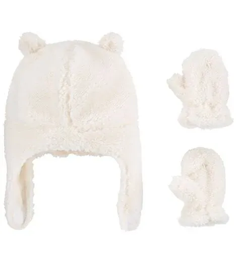 Carter's Baby Girls 2-Pack Sherpa Hat & Mitten Set