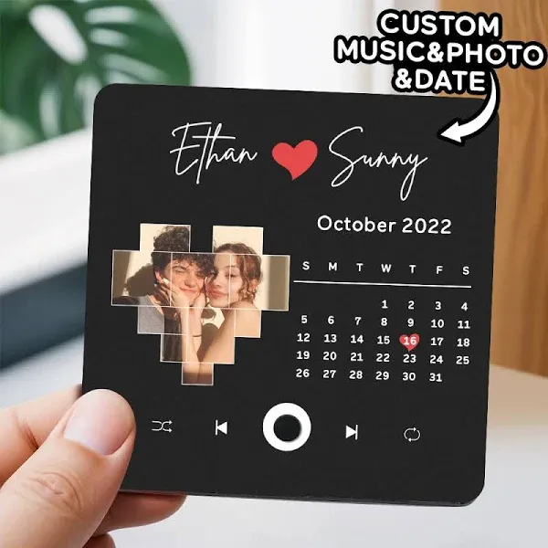 Custom Music Album Fridge Magnet – Personalized Music Player with Photo, Song & Album Cover – Unique Customizable Magnet for Refrigerator, for Couples, Music Lovers & Home Decor