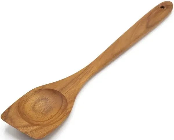 FAAY Left Hand Chopper, Wooden Spoon, Break Up Ground Beef Utensils Made from High Moist Resistance Teak Wood for Non Stick Cookware.