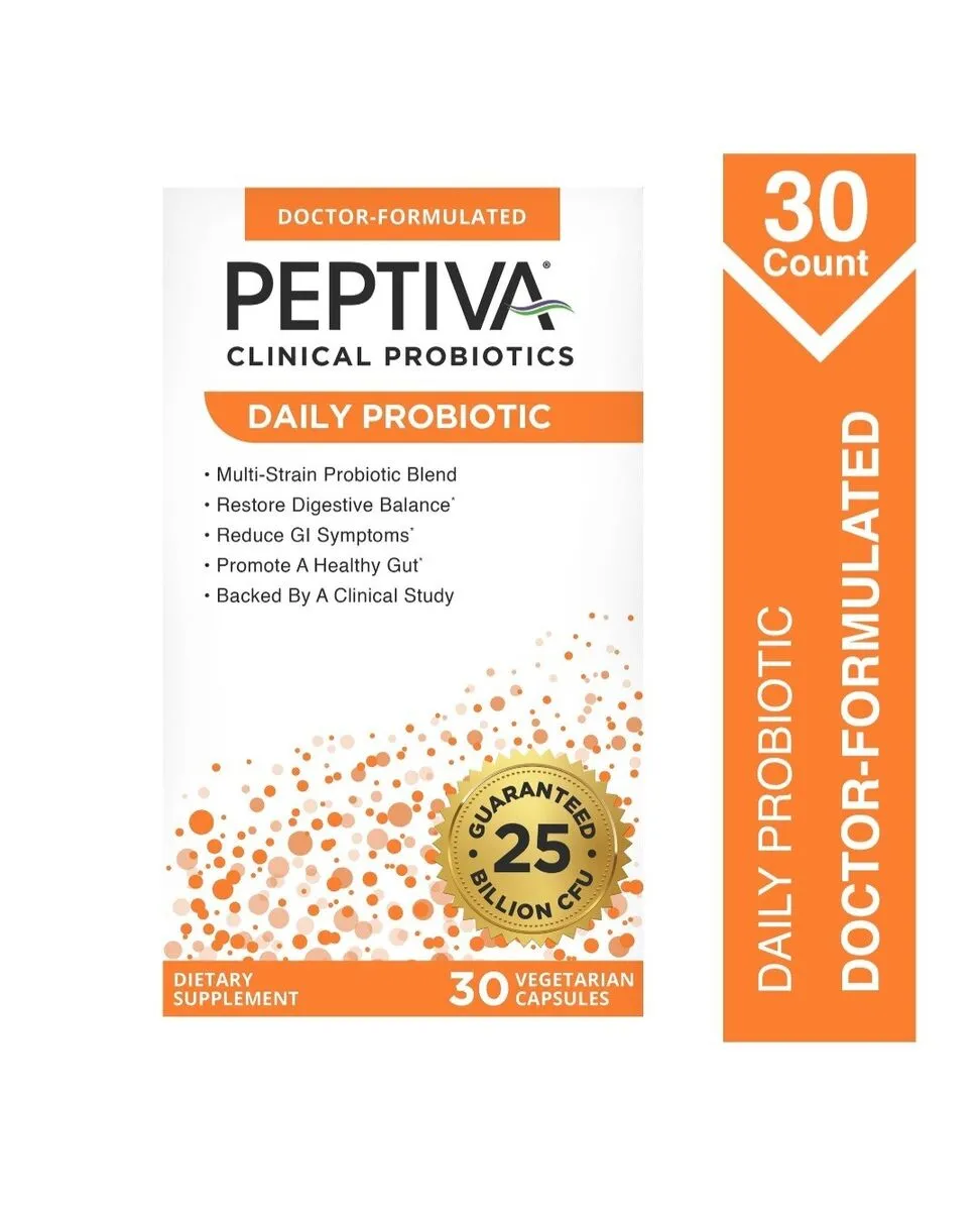 Peptiva Daily Probiotic 25 Billion CFU 30 Vegetarian Caps