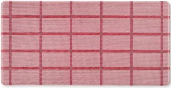 TOWN & COUNTRY LIVING Basic Comfort Plus Windowpane Plaid Red 18 in. x 39 in. Anti Fatigue Mat 1-E004-200