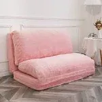 N&amp;V Folding Mattress Sofa, Foam Filler Sofa Bed, Bean Bags Floor Bed Sofa Pink