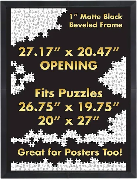 Matte Black Puzzle Frame | 20 x 27 Inches