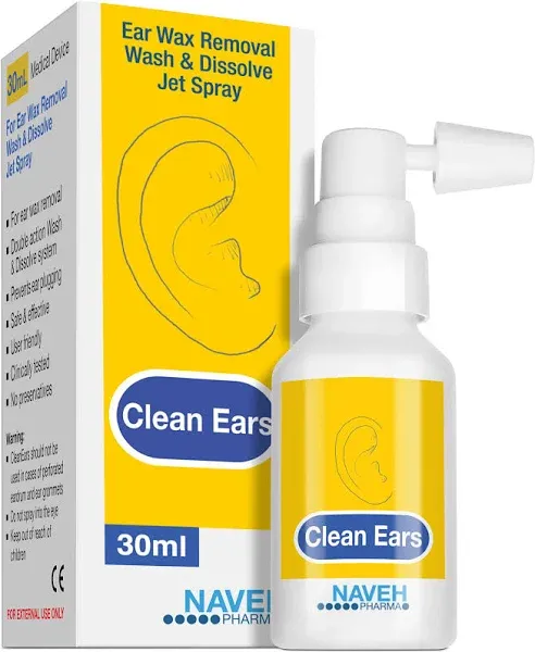 Naveh Pharma CleanEars | Fast-Acting Ear Wax Removal Drops | Breaks Down & Dissolves Wax in Just 1 Treatment | Clinically Proven to Be 300% More