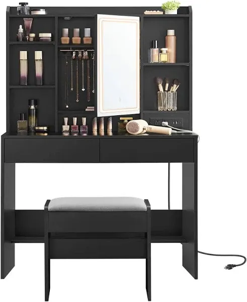 VASAGLE Vanity Desk Makeup Vanity with Mirror and Lights