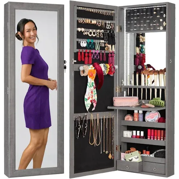 Best Choice Products Hanging Mirror Jewelry Armoire