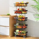 5 Tier Fruit Basket for Kitchen Stackable Fruit and Vegetable Wire Basket with