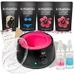 KoluaWax at Home Body Waxing Kit with Pro Wax Warmer. Includes All KoluaWax Hot Wax Formulas for All Hair Types. Try The Best at Home Hot Wax Kit for