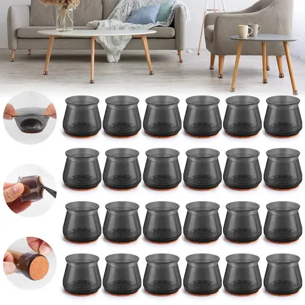 24PCS Upgraded Silicone Chair Leg Floor Protectors