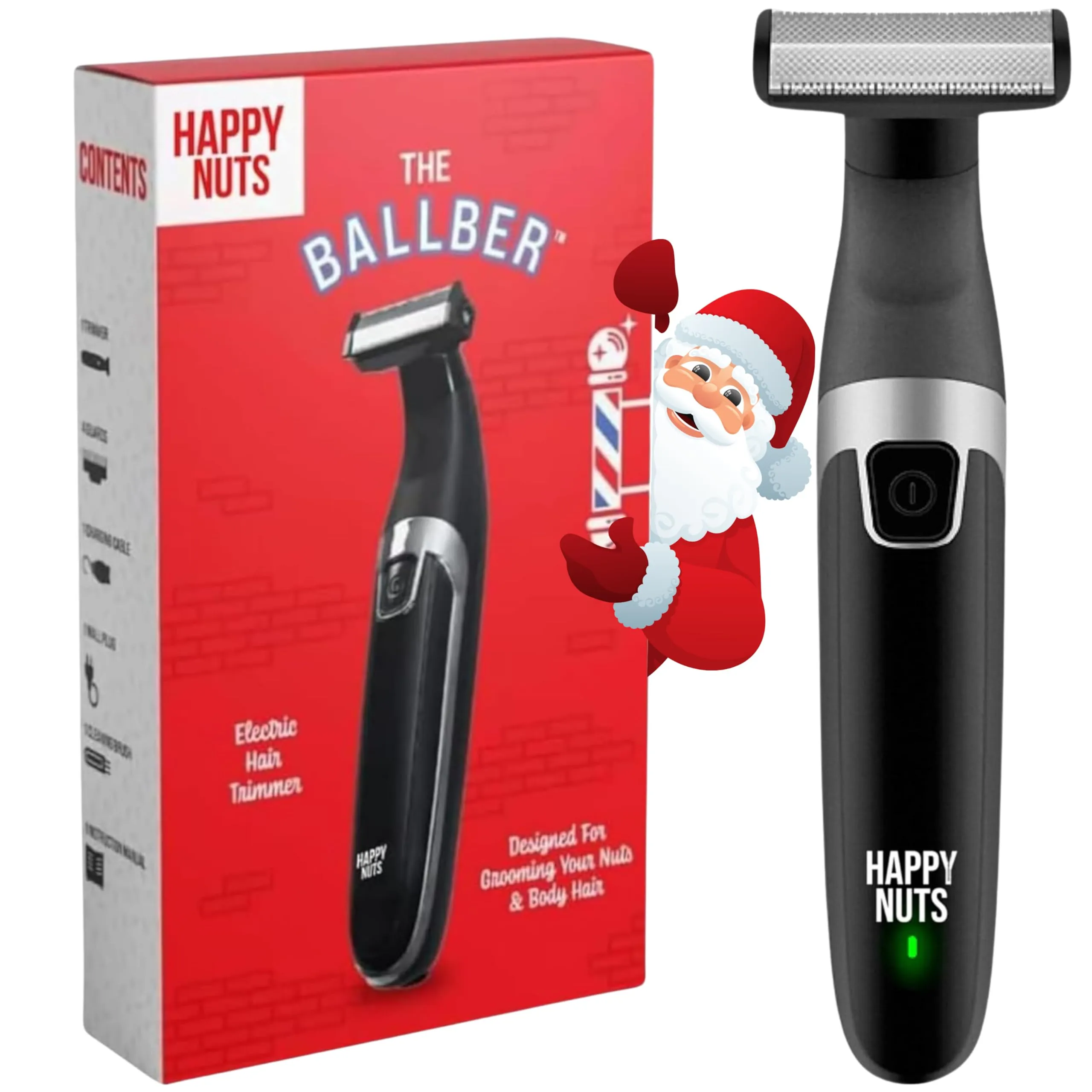 Happy Nuts The Ballber Groin & Body Hair Trimmer Waterproof Rechargeable Electric Shaver for Men