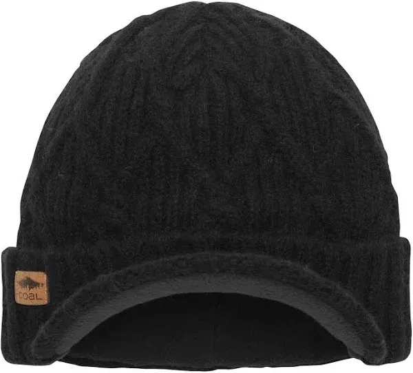 Coal Yukon Cable Knit Wool Brim Visor Beanie Winter Hat