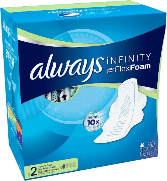 FSA-Approved Always Infinity Flexfoam Super Pads with Wings, Size 2, 16 ct.