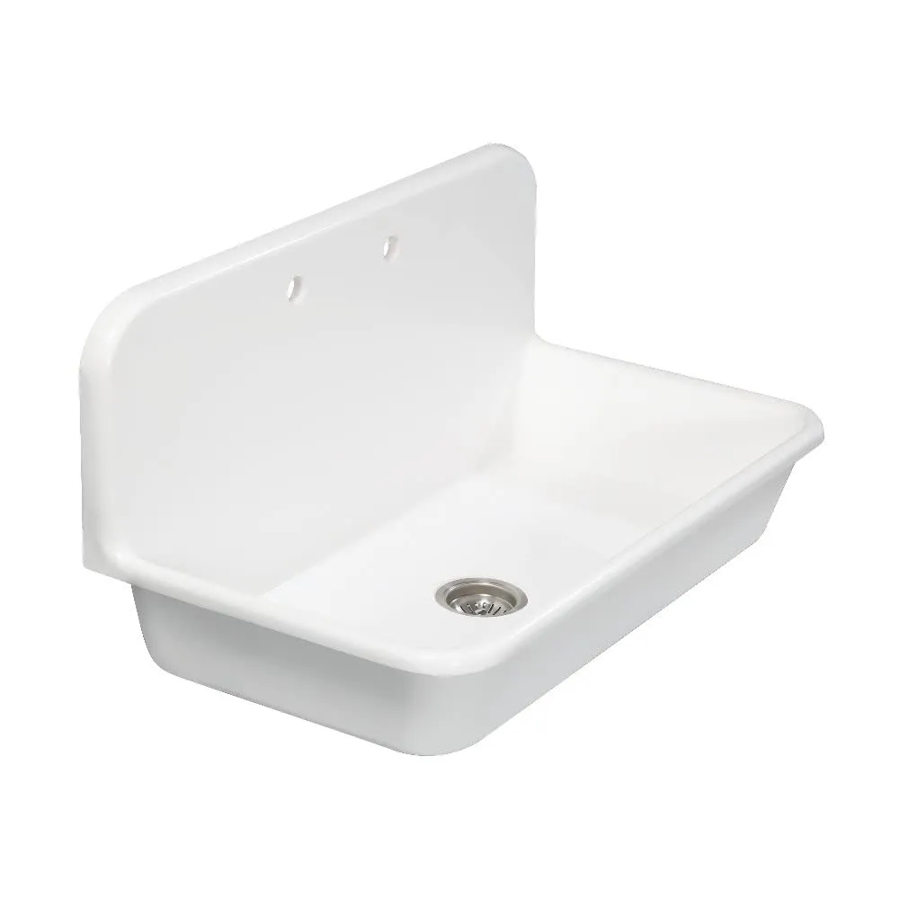 Kingston Brass Gourmetier GKTA362119 Arcticstone 36 in. Solid Surface Farmhouse Kitchen Sink with Backsplash