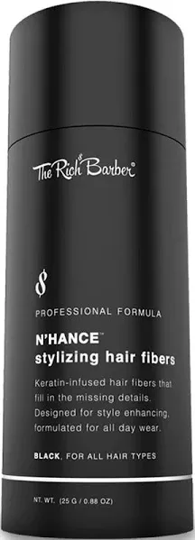 The Rich Barber N’HANCE  Pro Barber Hair Fibers, Dark Brown