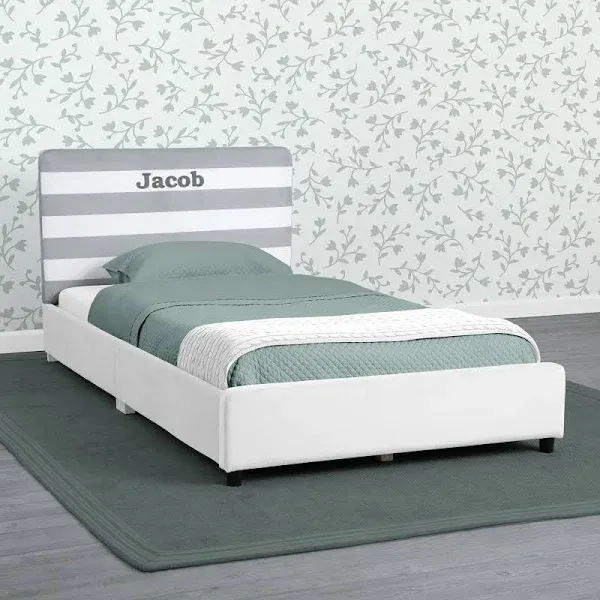 Personalized Upholstered  Twin Bed with Headboard