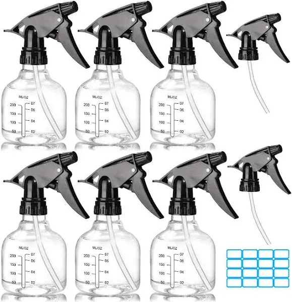 Youngever 6 Pack Empty Plastic Spray Bottles Spray Bottles for Hair and Cleaning Solutions