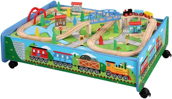 Train Set with Table and Play Board, 62 pc.