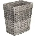 mDesign Woven Rectangle Decorative Garbage Wastebasket Trash Bin