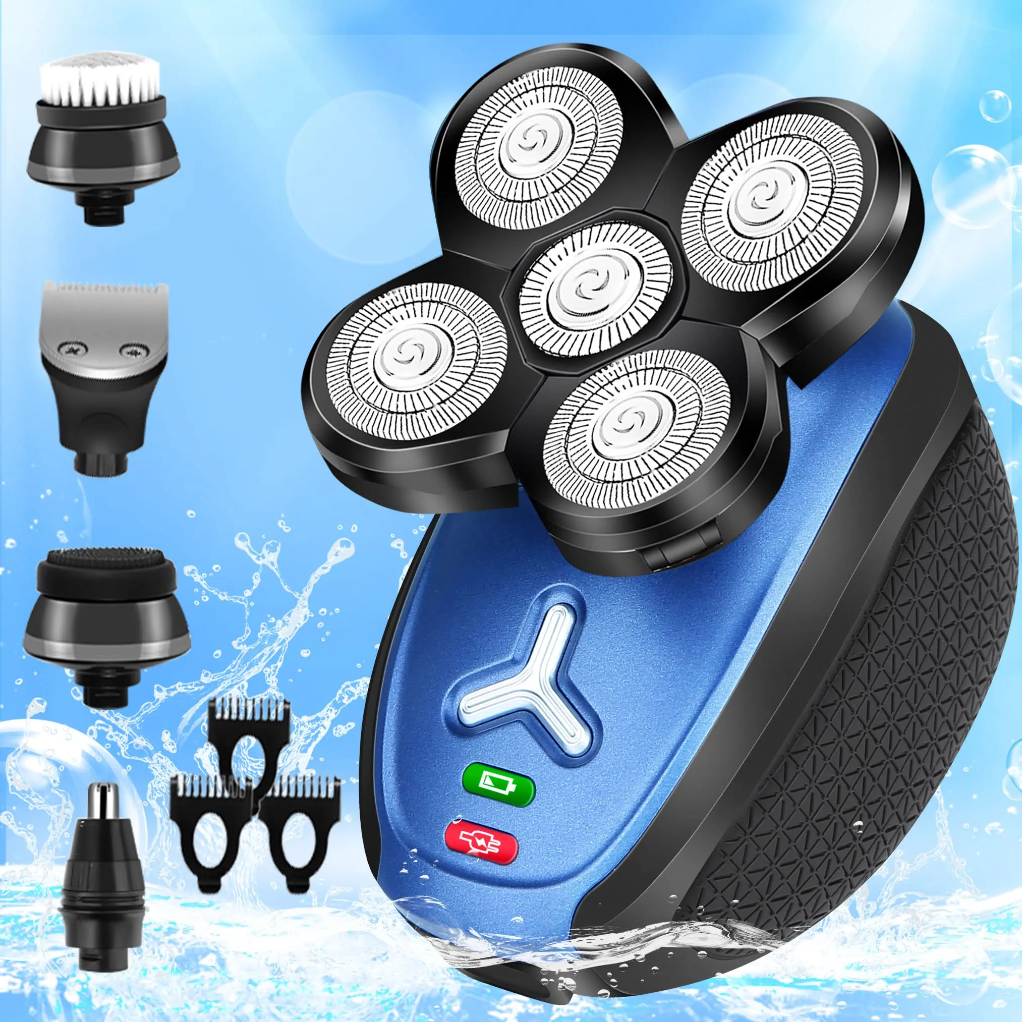 CoSuiovei Head Shaver for Bald Men,5 in 1 Bald Head Shavers for Men Cordless Wet/Dry 5 Head Mens Electric Razor for Man