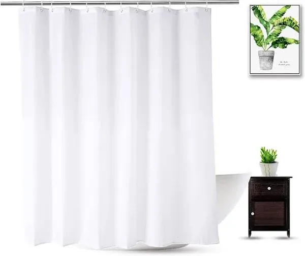 White Shower Curtain Liner White Water Repellent Weighted Fabric Shower Liner for Bathroom Hotel Spa, Odorless, Washable 2025 - AU $35.69