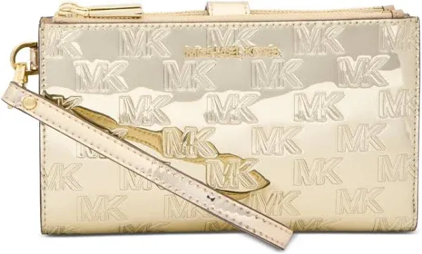 Jet Set Monogram Metallic Wristlet