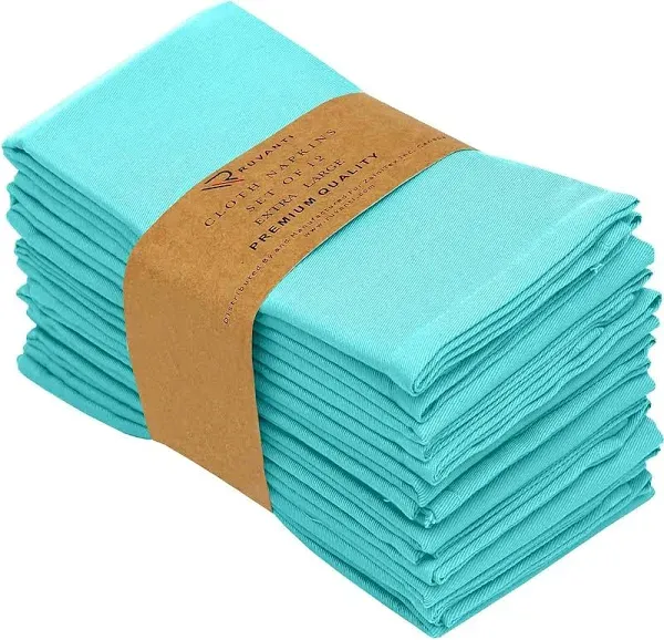 Ruvanti Cloth Napkins Set of 12, 18x18 Inches Napkins Cloth Washable, Soft, Durable, Absorbent, Cotton Blend Table Dinner Napkins Cloth for Hotel,