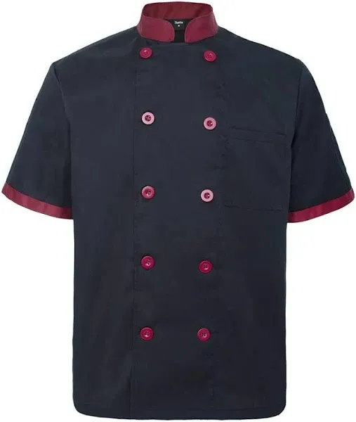 TOPTIE Unisex Short Sleeve Chef Coat Jacket