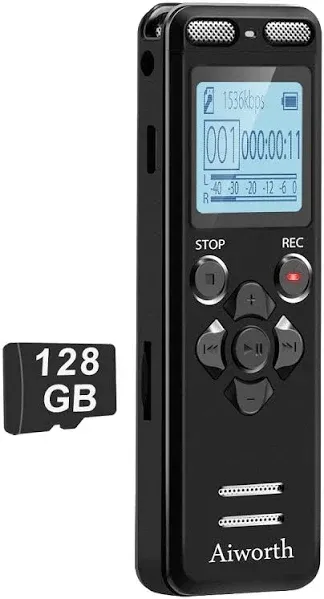 136GB Digital Voice Recorder Voice Activated Recorder for Lectures Meetings -...