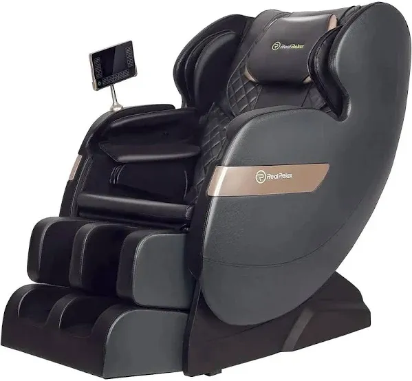 Real Relax 2024 Massage Chair of Dual-Core S Track, Full Body Massage Recliner of Zero Gravity with App Control, Black and Gray