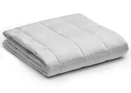 YnM Weighted Blanket — Heavy 100% Oeko-Tex Certified Cotton Material with Premium Glass Beads (Light Grey, 60''x80'' 22lbs), Suit for One Person(~210lb) Use on Queen/King Bed