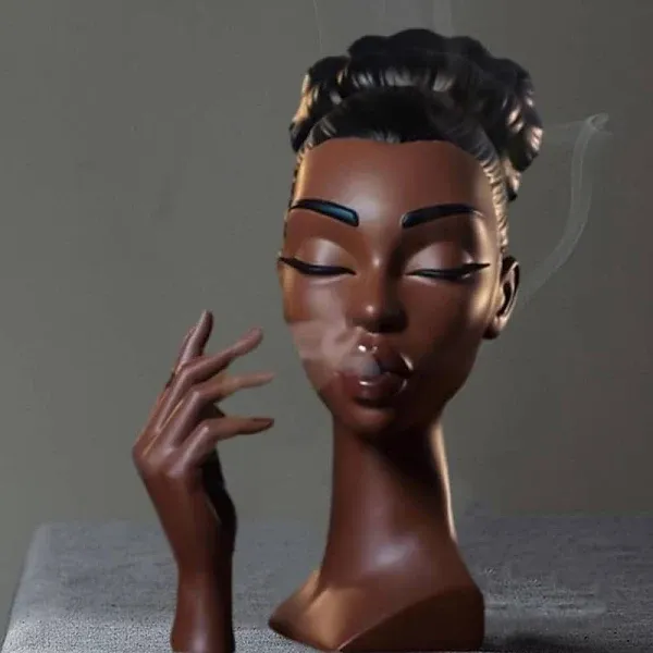 Head Incense Burner Black Woman, Black Lady Head Scents Burner Black Women Head, Head Incense Burner Black Woman,Headscents Incense Holder for Various