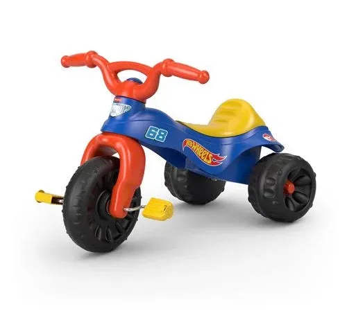 Fisher-Price Hot Wheels Toddler Tricycle Tough Trike Bike with Handlebar... 