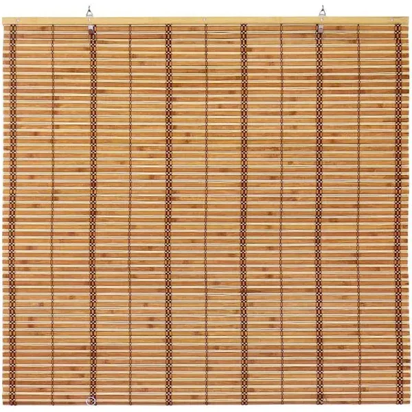 Red Lantern Burnt Bamboo Cordless Window Shade - Two-tone Honey 24" W