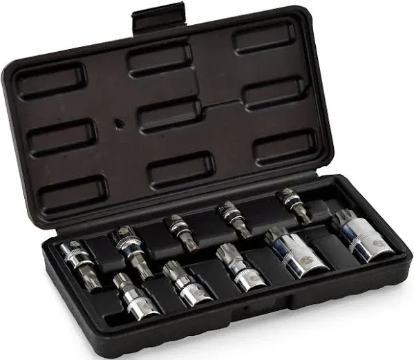 Segomo Tools 10 Piece Triple Square Socket Set - Mixed Drive Triple Square Bit Set - Metric XZN Spline Socket Set - European Socket Set (4MM-18MM) - Triple Square Spline Bit Set - XZN10