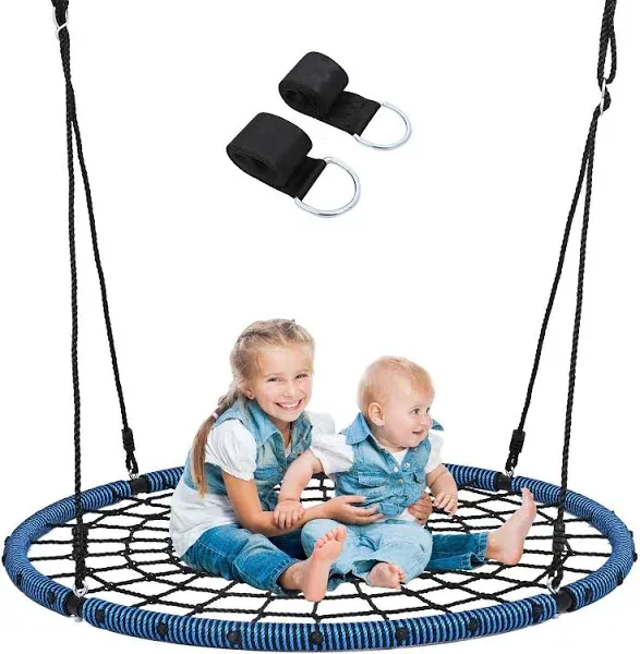 Klokick 40 Inch Spider Web Swing with Steel Frame and 2 Hanging Straps