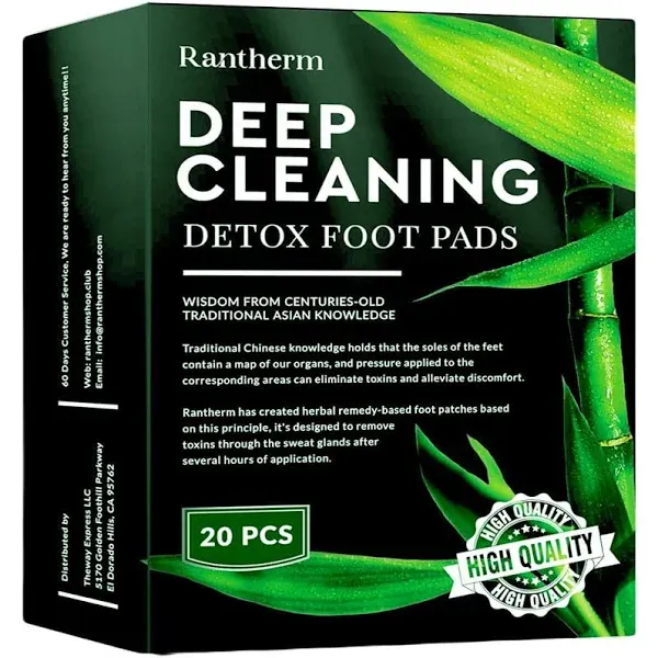 Premium Deep Cleansing Foot Pads, Bamboo Foot Pads, Ginger Foot Pads 30 Packs (30 PC), Black