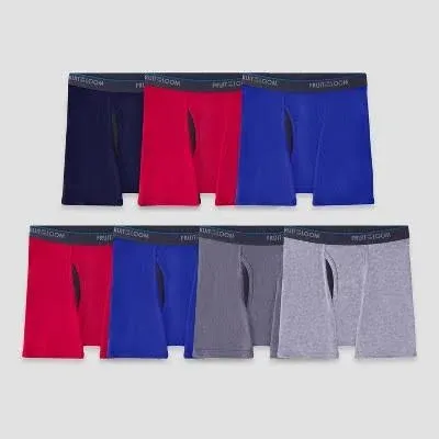 Fruit of the Loom Boys Boxer Briefs Underwear Eversoft  Assorted 6PAIR Sz.L14-16