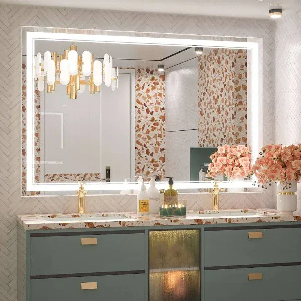 Keonjinn Bathroom LED Vanity Mirror Mirror