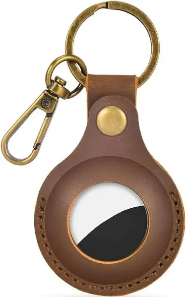 Insten Genuine Leather AirTag Keychain Holder