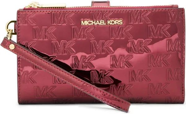 MICHAEL Michael Kors Jet Set Double Zip Leather Wristlet