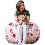 WEKAPO Stuffed Animal Storage Bean Bag Chair Cover for Kids | Stuffable Zipper