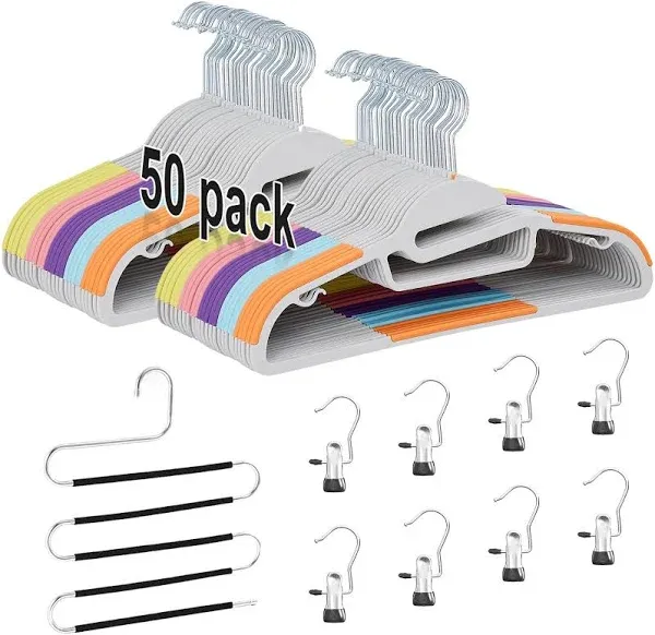 VECELO 25 Pack Premium Quality Plastic Coat Hangers