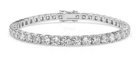 Moissanite Tennis Bracelet for Women and Men 18K White Gold Plated Sterling Silver Bracelet